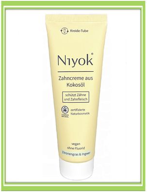 Niyok Zahncreme Zahnpasta ohne Fluorid Zitronengras & Ingwer 75ml |€65,33/ L