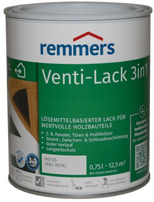 750ml Remmers Venti-Decklack 3in1 weiß RAL9016