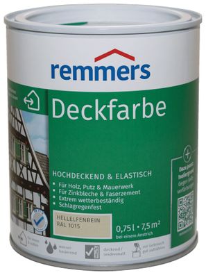 750ml Remmers Deckfarbe Hellelfenbein RAL1015