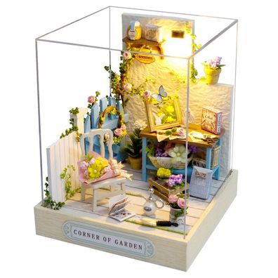 3D-Puzzle DIY holz Miniaturhaus Modellbausatz Puppenhaus Gartenecken