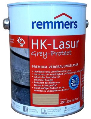 2,5L Remmers HK Lasur Silbergrau Grey Protect