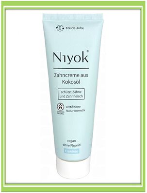 Niyok Zahncreme Zahnpasta ohne Fluorid Vegan Eisminze 75ml |€65,33/ L