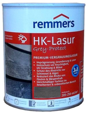 750ml Remmers HK Lasur Anthrazitgrau Grey Protect