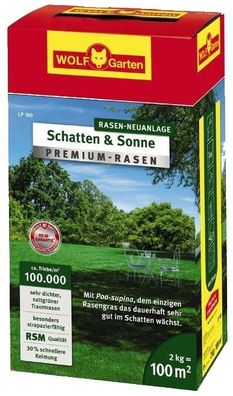 2kg LP 100 Premium-Rasen »Schatten & Sonne«