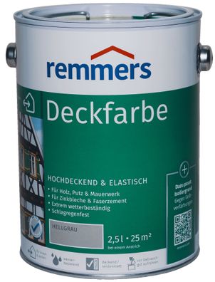 2,5L Remmers Deckfarbe Hellgrau Wetterschutz