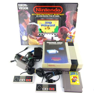 NES Konsole + 2 Controller + Netzteil + Antennenweiche + Super Mario Bros. 3 + ...