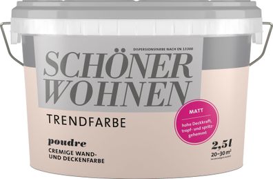 2,5L Schöner Wohnen -Trend Wandfarbe matt Poudre