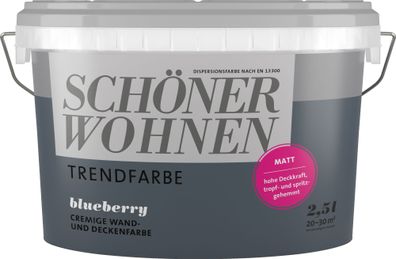 2,5L Schöner Wohnen -Trend Wandfarbe matt Blueberry