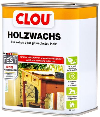 750ml Clou Holzwachs W1 farblos