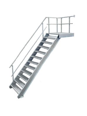 11 Stufen + Podest Stahltreppe Geländer links Breite 100cm Geschosshöhe 180-240cm