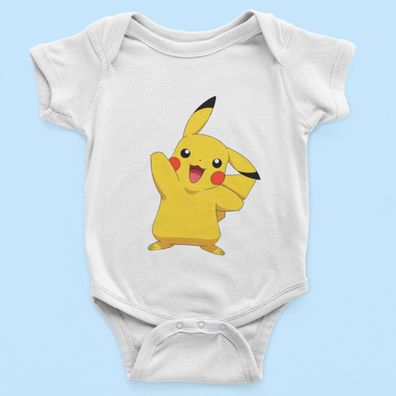 Bio Baumwolle Babystrampler Pokemon Fans pikachu evoli pokeball Ash Top