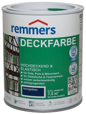 750ml Remmers Deckfarbe Friesenblau