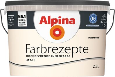 2,5L ALPINA Farbrezepte Muschelweiß, Matt
