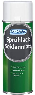 400ml Renovo Sprühlack Seidenmatt Reinweiss 9010