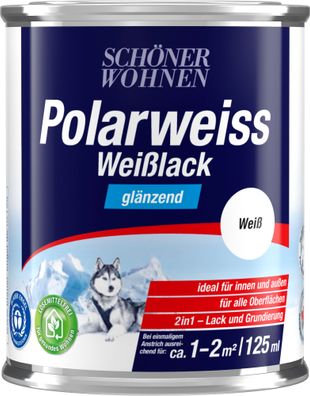 125ml Schöner Wohnen Polarweiss Weisslack glänzend