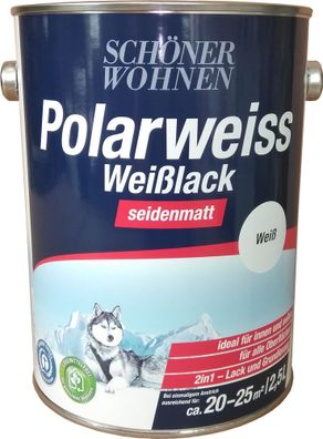 2,5L Schöner Wohnen Polarweiss Weisslack seidenmatt