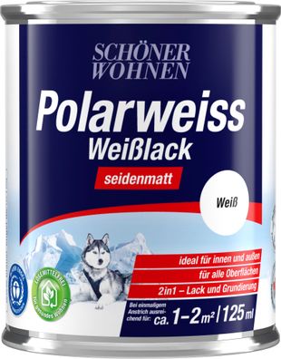 125ml Schöner Wohnen Polarweiss Weisslack seidenmatt