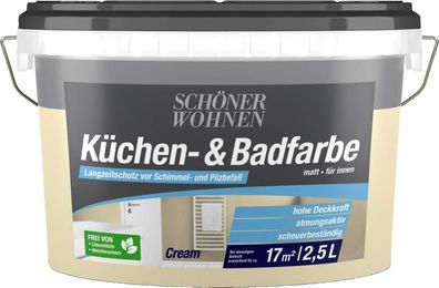 2,5L Schöner Wohnen Küchen-& Badfarbe matt, 1514 Cream