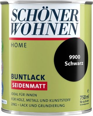 750ml Schöner Wohnen Home Buntlack seidenmatt, 9900 Schwarz