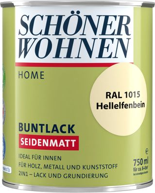 750ml Schöner Wohnen Home Buntlack seidenmatt, RAL 1015 Hellelfenbein
