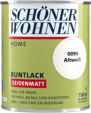 750ml Schöner Wohnen Home Buntlack seidenmatt, 0096 Altweiß
