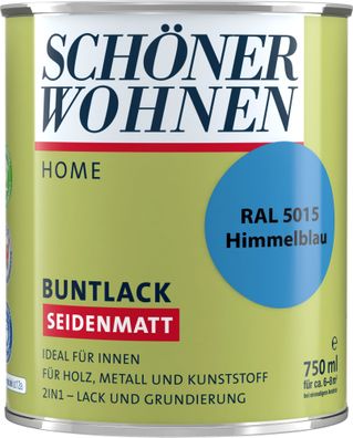 750ml Schöner Wohnen Home Buntlack seidenmatt, RAL 5015 Himmelblau
