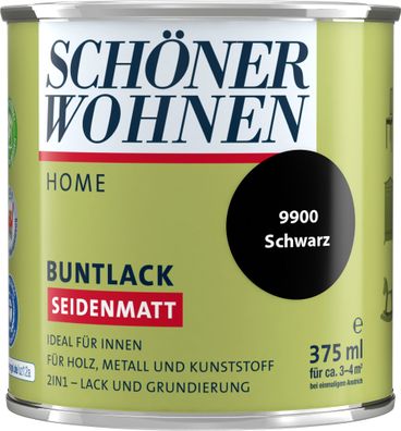 375ml Schöner Wohnen Home Buntlack seidenmatt, 9900 Schwarz