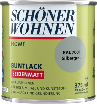375ml Schöner Wohnen Home Buntlack seidenmatt, RAL 7001 Silbergrau