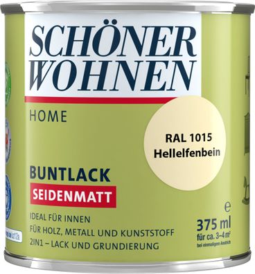 375ml Schöner Wohnen Home Buntlack seidenmatt, RAL 1015 Hellelfenbein