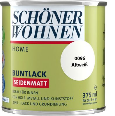 375ml Schöner Wohnen Home Buntlack seidenmatt, 0096 Altweiß