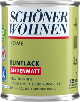 125ml Schöner Wohnen Home Buntlack seidenmatt, RAL 7001 Silbergrau