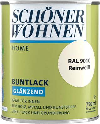 750ml Schöner Wohnen Home Buntlack glänzend, RAL 9010 Reinweiß