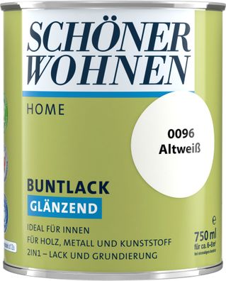 750ml Schöner Wohnen Home Buntlack glänzend, 0096 Altweiß