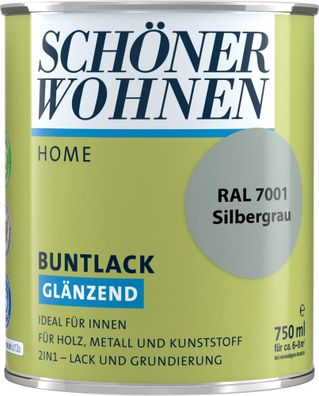 750ml Schöner Wohnen Home Buntlack glänzend, RAL 7001 Silbergrau