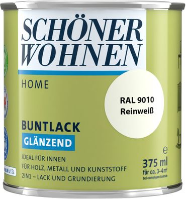 375ml Schöner Wohnen Home Buntlack glänzend, RAL 9010 Reinweiß