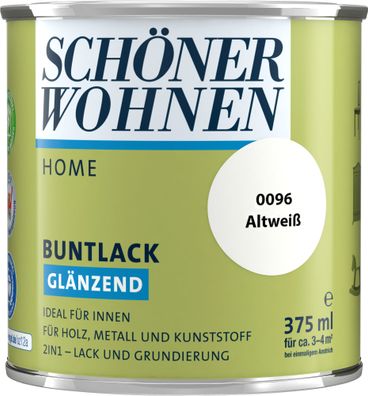 375ml Schöner Wohnen Home Buntlack glänzend, 0096 Altweiß