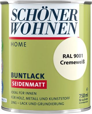 750ml Schöner Wohnen Home Buntlack seidenmatt, RAL 9001 Cremeweiß