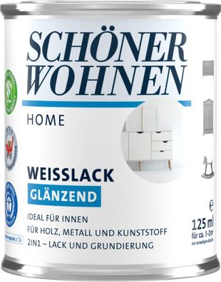 125ml Schöner Wohnen Home Weisslack hochglänzend weiss