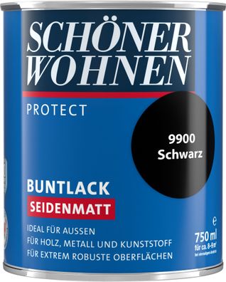 750ml Schöner Wohnen Protect Buntlack seidenmatt 9900 Schwarz
