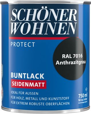 750ml Schöner Wohnen Protect Buntlack seidenmatt RAL 7016 Anthrazitgrau