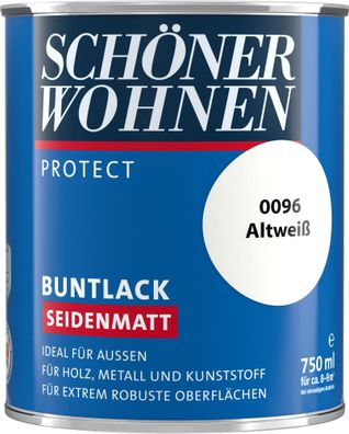 750ml Schöner Wohnen Protect Buntlack seidenmatt 0096 Altweiß