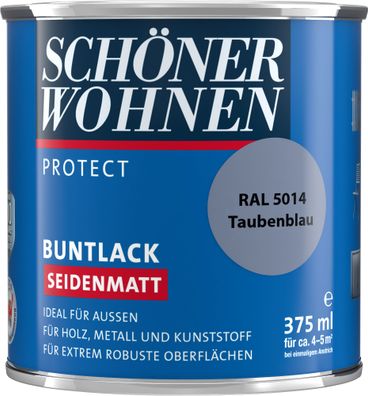 375ml Schöner Wohnen Protect Buntlack seidenmatt RAL 5014 Taubenblau
