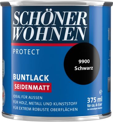 375ml Schöner Wohnen Protect Buntlack seidenmatt 9900 Schwarz