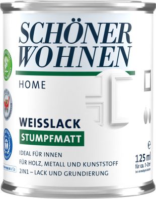 125ml Schöner Wohnen Home Weisslack stumpfmatt weiss