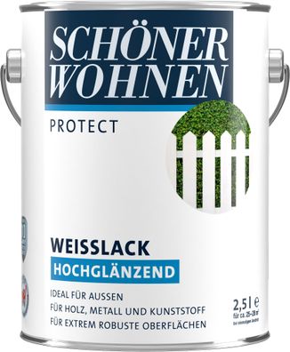 2,5L Schöner Wohnen Protect Weisslack hochglänzend weiss