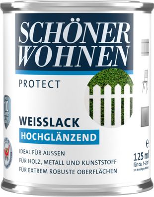 125ml Schöner Wohnen Protect Weisslack hochglänzend weiss