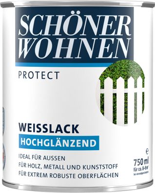 750ml Schöner Wohnen Protect Weisslack hochglänzend weiss