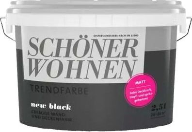 2,5L Schöner Wohnen -Trend Wandfarbe matt New Black