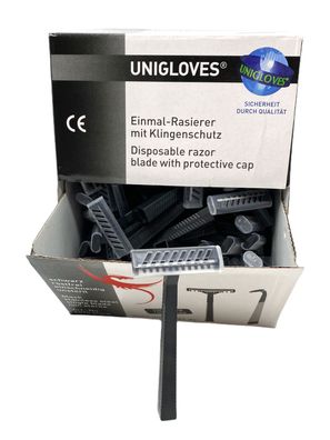 INKgrafiX® 100x Unigloves Einwegrasierer - Schwarz - Tattoo Piercing Rasierer DE