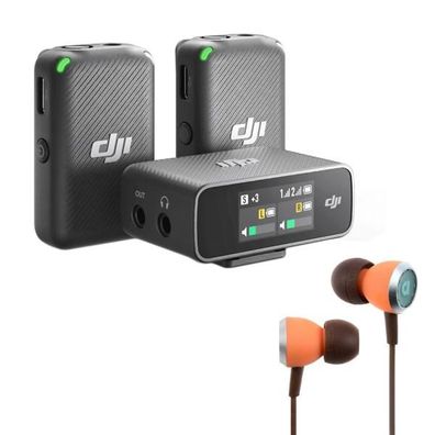 DJI Mic Mikrofon 2-Kanal Funk-System mit Ohrhörer